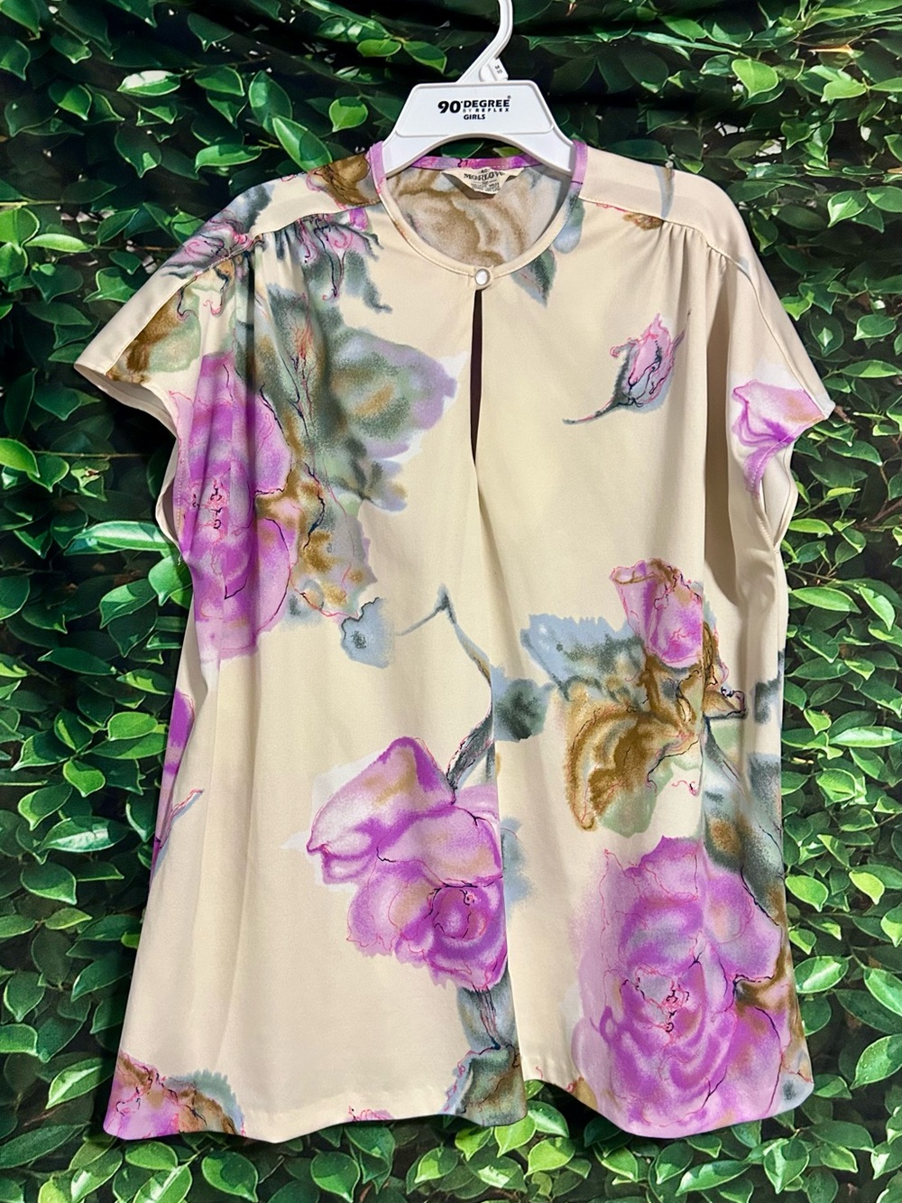Vintage 1960s Morlove Floral Blouse Union Made USA Women’s Large